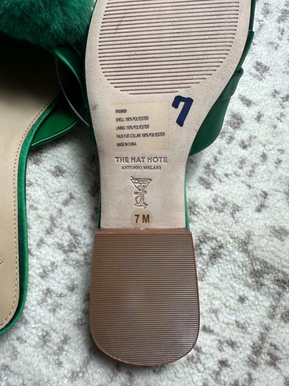 ANTONIO MELANI Emerald Satin Pom-Pom Sandals - Picture 8 of 14